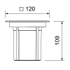 Bodeneinbauleuchte L11 Square 4.5W, 30° kardanisch schwenkbar, 24° Abstrahlwinkel, 120x120, 430lm, CRI90, IP65/68