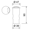 Bodeneinbauleuchte Via One 1.2W, 60° Abstrahlwinkel, Ø47, 5lm, CRI80, IP65/IP67