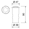 Bodeneinbauleuchte Via Three 1.2W, 60° Abstrahlwinkel, Ø47, 15lm, CRI80, IP65/IP67