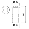Bodeneinbauleuchte Via Two 1.2W, 60° Abstrahlwinkel, Ø47, 10lm, CRI80, IP65/IP67