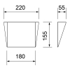 LED-Wandleuchte STEEP 11W, 2700/3000K umschaltbar, Ph.Dim, weiss