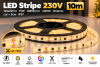 LED Stripe 230V 120LED/m 15W 1485lm/m CRI90 12x4mm cut=5cm IP67 3000K - 10m Rolle
