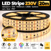 LED Stripe 230V 120LED/m 15W 1485lm/m CRI90 12x4mm cut=5cm IP67 3000K - 20m Rolle