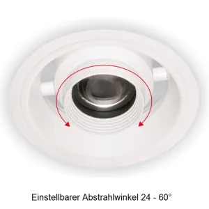 Deckeneinbaustrahler SPA-039KR, 70W, 24-60° inkl. Netzteil NO D