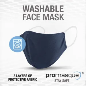 Atemschutzmaske waschbare Mundschutzmaske von promasque schwarz