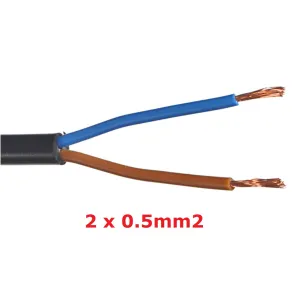 Kabel 2x0.50mm² schwarz - Preis pro Meter
