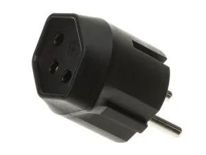 Fixadapter SchuKo Konturenstecker - T13 Schwarz
