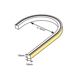 Neon FLEX T1010 vertikal biegbar (Top Bend) 24V 12W 140LED/m, cut=50mm, CRI90, 540lm, IP67