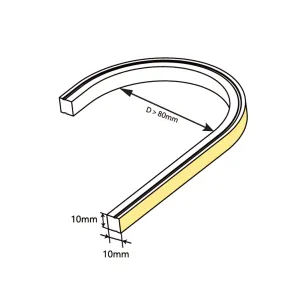 Neon FLEX T1010 vertikal biegbar (Top Bend) 24V 12W 140LED/m, cut=50mm, CRI90, 540lm, IP67