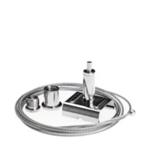 GLOBAL Seilaufhängungs-Set Weiss/Schwarz/Grau L=3.0m inkl. Deckenbefestigung