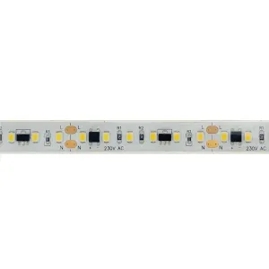 LED Stripe 230V 120LED/m 15W 1485lm/m CRI90 12x4mm cut 5cm IP67 3000K