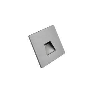 Wandeinbauleuchte LED 86×86mm, 2,5W, 3000K, CRI 90, ON/OFF, IP65, breitstrahlend, silbergrau