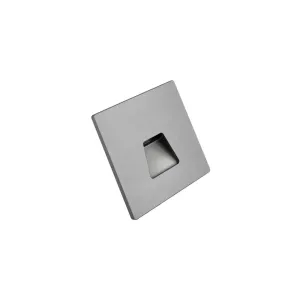 Wandeinbauleuchte LED 86×86mm, 2,5W, 3000K, CRI 90, ON/OFF, IP65, breitstrahlend, silbergrau