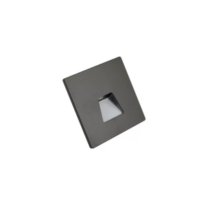Wandeinbauleuchte LED 86×86mm, 2,5W, 3000K, CRI 90, ON/OFF, IP65, breitstrahlend, schwarz