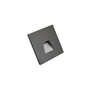 Wandeinbauleuchte LED 86×86mm, 2,5W, 3000K, CRI 90, ON/OFF, IP65, breitstrahlend, schwarz