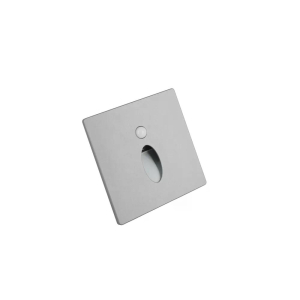Wandeinbauleuchte LED 86×86mm, 1,6W, 3000K, CRI 90, PIR Tag/Nacht, IP65, engstrahlend, silbergrau