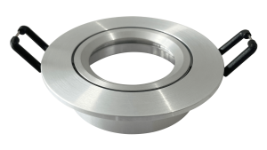 Deckeneinbauring - Fassung Loch=Ø68mm - Aussen Ø85mm, schwenkbar, Alu Chrom