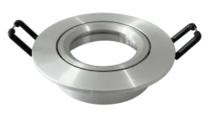 Deckeneinbauring - Fassung Loch=Ø68mm - Aussen Ø85mm, schwenkbar, Alu Chrom