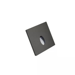 Wandeinbauleuchte LED 86×86mm, 2,5W, 3000K, CRI 90, ON/OFF, IP65, engstrahlend, schwarz