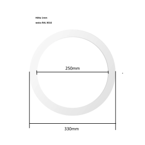 Abdeckring Ø250-330mm zu Downlight mit Loch 230-260mm weiss