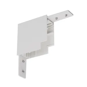 Eckstück 90° (starr) mit Montagewinkel für Schienenprofil T2, nicht leitend, weiss oder schwarz