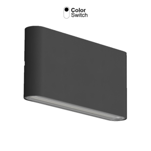 LED-Wandleuchte 2x30°, 10W, 30/40/5700K, CRI80, Ein/Aus, IP65, anthrazit