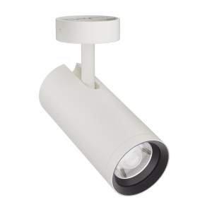 3-Ph Strahler VIBE 20W, 15-60°, CRI97, 1800lm, PhasenDIM, mit Baldachin zum Aufbau ws