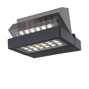 Wandaufbauleuchte TURN anthrazit 120° schwenkbar, 32W, 3000lm, CRI 80, IP65, 3000K, Ein/Aus