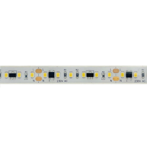LED Stripe 230V 120LED/m 15W 1485lm/m CRI90 12x4mm cut=5cm IP67 2700K - 20m Rolle