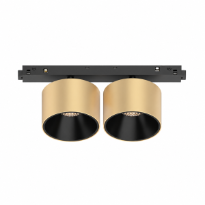 Systemspot DOUBLE schwarz-gold, LED 20W 1900lm 3000K 50° CRI90, DALI